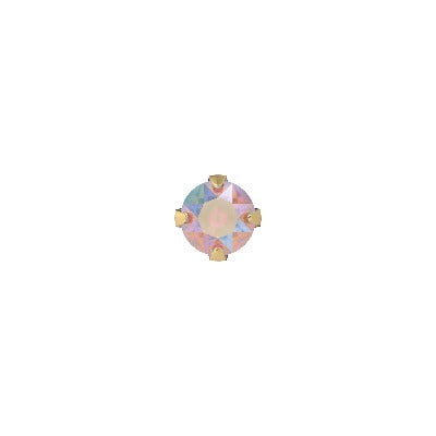 Shimmer Rosa claro engarzado 3mm - Acero quirúrgico Bañado en oro (Caja de 6 pares)