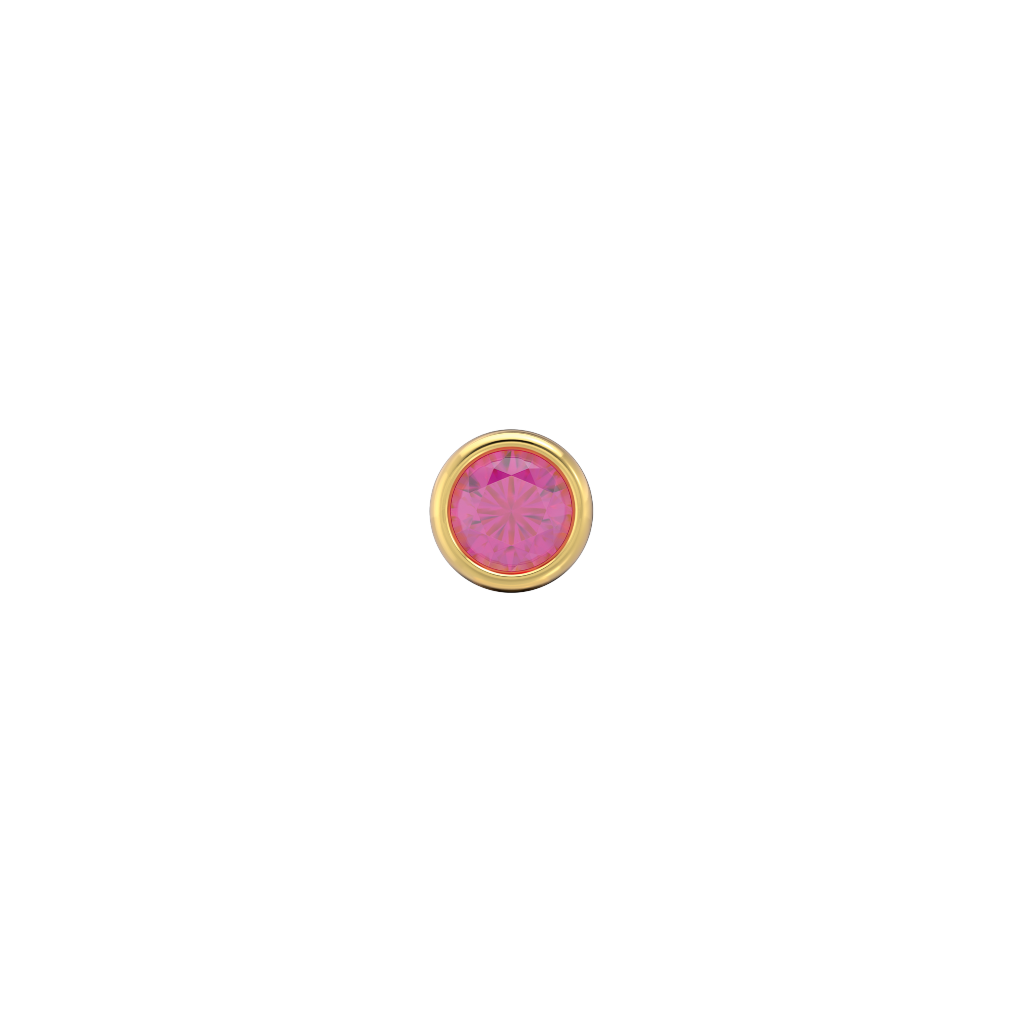 Bebé Octubre Rosa 2mm Palo corto Dorado (Caja de 6 pares)