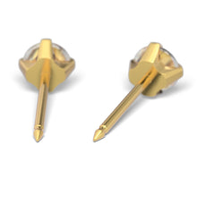 Circonita cúbica 4mm, Dorada Engarzado (Caja de 6 pares) - Studex Ibérica