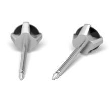 Circonita cúbica Negra, 4mm, Plateada Engarzado (Caja de 6 pares) - Studex Ibérica