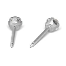 Circonita cúbica 3x3mm, Corte princesa Plateada Engarzado (Caja de 6 pares) - Studex Ibérica