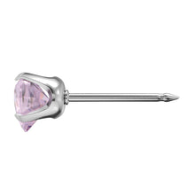 Circonita cúbica Corazón Rosa 5x5mm, Plateada Engarzado (Caja de 6 pares) - Studex Ibérica