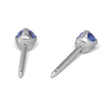 Septiembre Zafiro 3mm, Plateada Com Garra