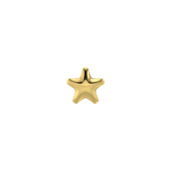 Estrella 4mm, Dorada (Caja de 6 pares)