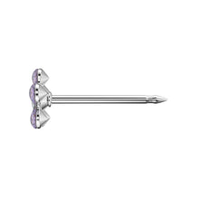 Daisy Púrpura & Abril Cristal Plateada (Caja de 6 pares) - Studex Ibérica