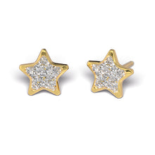 Estrella purpurina blanca, baño de oro (Caja de 6 pares) - Studex Ibérica