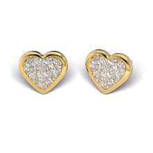 Corazón purpurina blanca, baño de oro (Caja de 6 pares) - Studex Ibérica