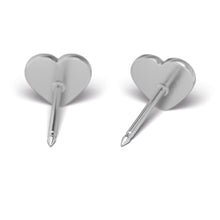 Corazón purpurina blanca, acero quirúrgico (Caja de 6 pares) - Studex Ibérica