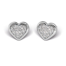 Corazón purpurina blanca, acero quirúrgico (Caja de 6 pares) - Studex Ibérica