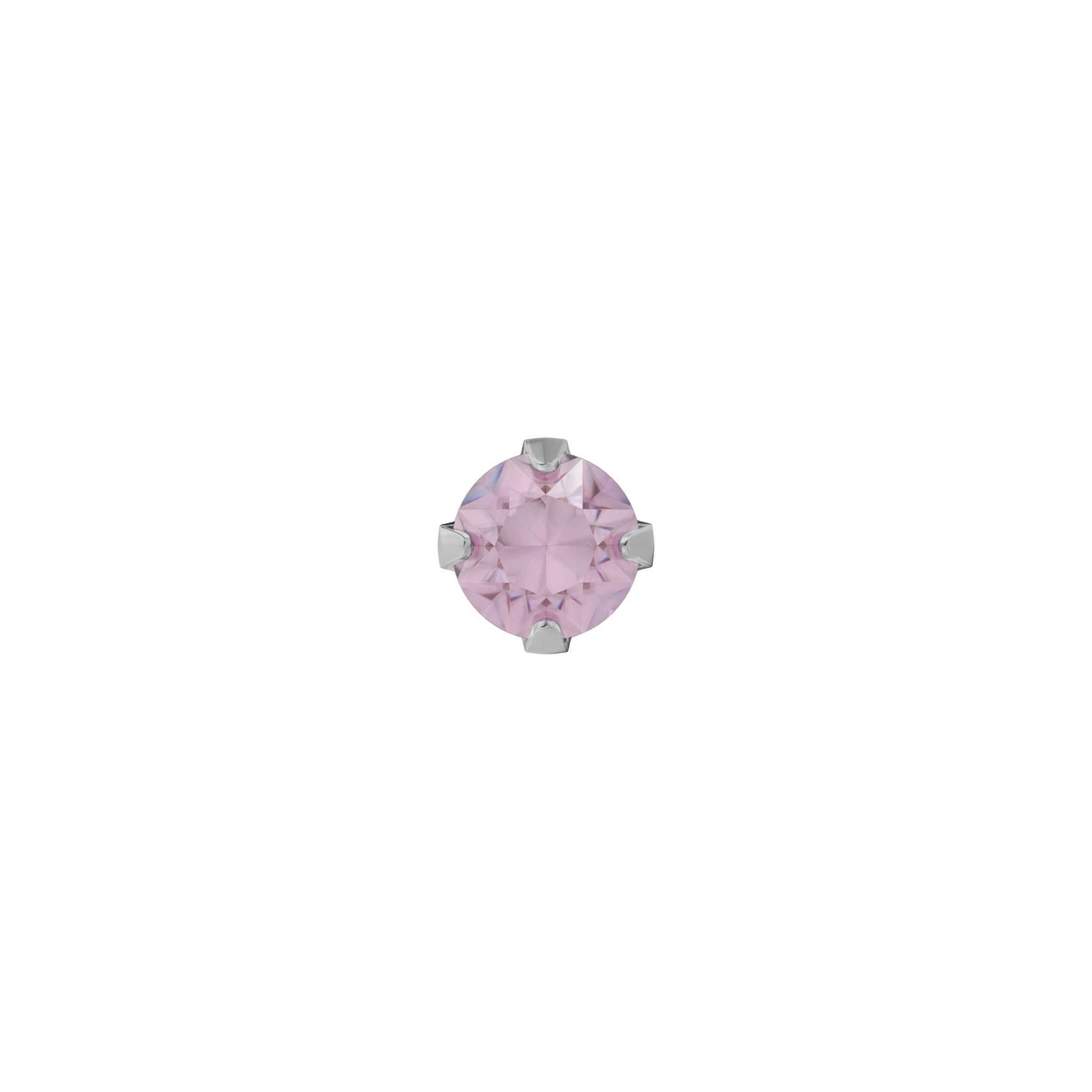 Circonita cúbica rosa 3mm -Acero quirúrgico (Caja de 6 pares)