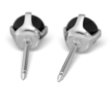 Circonita cúbica engarzada negra 5 mm, Plateado (Caja de 6 pares) - Studex Ibérica