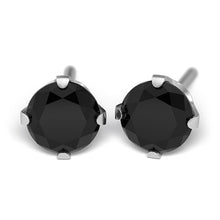 Circonita cúbica engarzada negra 5 mm, Plateado (Caja de 6 pares) - Studex Ibérica