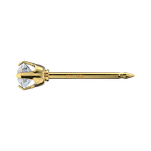 Circonita cúbica 3mm Engarzado Oro amarillo 14 Quilates