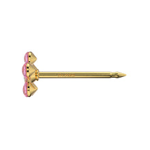 Daisy Octubre Rosa & AB Cristal. Oro amarillo 14 Quilates - Studex Ibérica