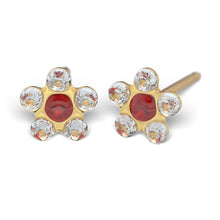 Daisy Abril Cristal & Julio Rubi. Oro amarillo 14 Quilates - Studex Ibérica