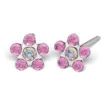 Daisy Octubre rosa & AB Cristal. Oro 14 Quilates, chapado en rodio - Studex Ibérica