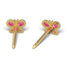 Mariposa Octubre rosa & AB Cristal. Oro 14 Quilates, chapado en rodio - Studex Ibérica