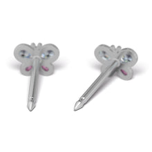 Mariposa Rosa claro & AB Cristal. Oro 14 Quilates, chapado en rodio - Studex Ibérica