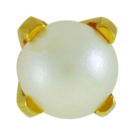 Perla engarzada, 4mm, bañado en oro