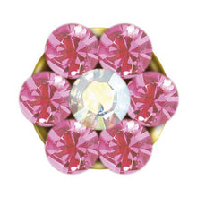 Bebé Daisy Rosé & AB Cristal Dorado - Contiene: 1 par de pendientes de perforación system75 palo corto + 1 toallitas limpiadoras + 1 par de cierres de bebé + 1 líquido desinfectante 7ml + 1 Cajita Joyero - Studex Ibérica