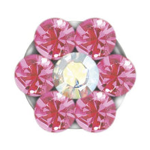 Bebé Daisy Rosé & AB Cristal Plateado - Contiene: 1 par de pendientes de perforación system75 palo corto + 1 toallitas limpiadoras + 1 par de cierres de bebé + 1 líquido desinfectante 7ml + 1 Cajita Joyero - Studex Ibérica