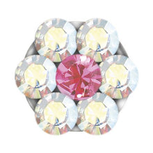 Bebé Daisy AB Cristal & Rosé Plateado - Contiene: 1 par de pendientes de perforación system75 palo corto + 1 toallitas limpiadoras + 1 par de cierres de bebé + 1 líquido desinfectante 7ml + 1 Cajita Joyero - Studex Ibérica